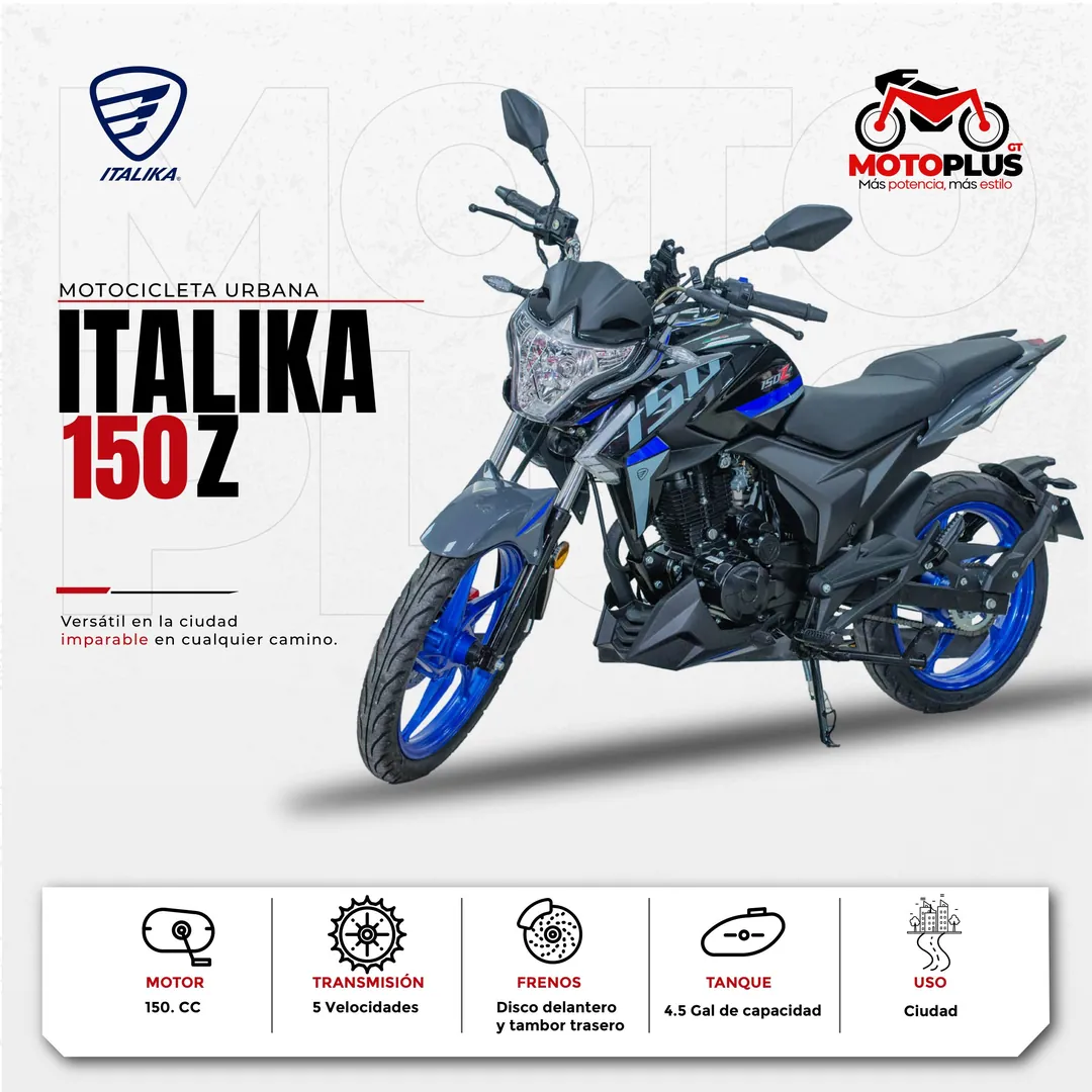 Italika 150Z negro y azul